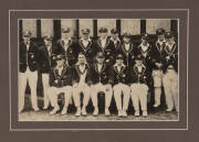 1930 AUSTRALIAN TEAM, team photograph, window mounted, framed & glazed with period oak timber frame, overall 58x48cm.