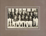 1930 AUSTRALIAN TEAM, team photograph, window mounted, framed & glazed with period oak timber frame, overall 58x48cm. - 2