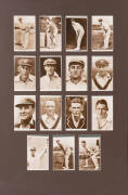 1930 AUSTRALIAN TEAM, "Australian Test Team", complete set of real photograph postcards [15], including Don Bradman, Bill Woodfull & Archie Jackson, window mounted, framed & glazed with period oak frame, overall 58x84cm.