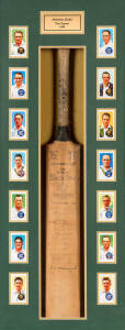 1938 AUSTRALIAN TEAM, a full size "Styart Surridge - County Driver" Cricket Bat, signed on front by Australian team, 14 signatures comprising Don Bradman, Stan McCabe, Lindsay Hassett, Bill Brown, Sidney Barnes (scarce), Fleetwood-Smith, Jack Badcock, Fra