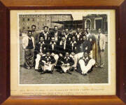 CRICKET FRAMES, noted 1948 Australian team photograph,1946 Indian team photograph, 1947-48 England team picture with 12 signatures. All framed, various sizes. - 2
