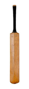 1947-48 INDIA TOUR TO AUSTRALIA: Full size Cricket Bat signed on reverse by 3 Australians - Don Bradman, Ian Johnson & Ron Hamence, plus 20 Indians including V.S.Hazare & L.Armanath. Bat varnished so signatures in excellent condition.