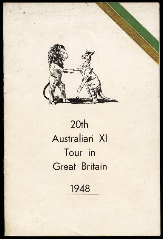 Booklet "20th Australian XI Tour in Great Britain 1948" scarce - given to players; plus Players "Cricketers 1934" [50] & "Cricketers 1938" [50] in album.