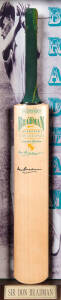 DON BRADMAN, signature on full size "Slazenger - The Bradman Collection" Cricket Bat, in attractive display case, overall 30x101cm. Superb condition.