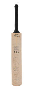 WORLD SERIES CRICKET: Full size "Slazenger" Cricket Bat signed by WSC Australia, West Indies & World teams, with 43 signatures including Ian Chappell, Tony Greig & Clive Lloyd. A few signatures have been improved, mostly fine.