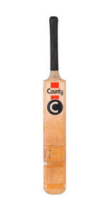 GRAEME WOOD, match used "County" Cricket bat, used to score 100 for Australia v New Zealand in the Second Test at Auckland in March 1982, extensive wear & tape on blade, inscibed in ink on reverse. Bats actually used by Test players are rare and sought af