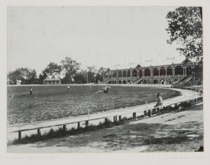 CRICKET FRAMES, noted reprinted photo of MCG in 1877; Bradman displays (3); "The Doug Walters Six" (signed); "Lord's" by Terry Harrison; "The Victors 1989". All framed, various sizes.