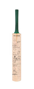 TEST CAPTAINS: Full size Cricket Bat with 44 signatures on front, noted Greg Chappell, Mark Taylor, Tony Greig, Ian Chappell, Bob Simpson, Adam Gilchrist, Ricky Ponting, Bill Lawry, Heath Streak, Steve Waugh, Ian Smith.