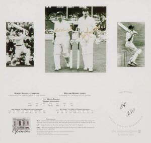 THE OPENERS, signed prints of Bill Brown & Arthur Morris; Bob Simpson & Bill Lawry, both numbered 84/350, each window mounted, framed & glazed, both overall 44x42cm. With CoAs.