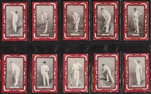 1909 Wills (Australia) "Australian & English Cricketers" (Red borders & "Capstan" on reverse), complete set [25]. Mainly G/VG.