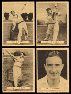 1951 Potter & Moore (Australia) "Famous Cricketers", complete sets of English players [20] & Australian Players [20]. Mainly G/VG.