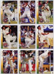 1997 Select "Contracted players" [22]; "Strike Rate" [12]; "Steve Waugh Case Card"; "Australian Captains" [10] & "Ashes Highlights" [10] G/VG.