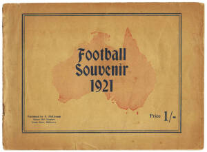 "Football Souvenir 1921" published by E.McCouaig [Melbourne, 1921]. Fair condition.