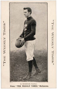 c1910 Weekly Times "Victorian Footballers Postcard" - R.McGregor (Carlton). G/VG.