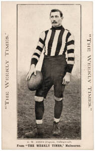 c1910 Weekly Times "Victorian Footballers Postcard" - G.W.Angus (Captain, Collingwood). G/VG.