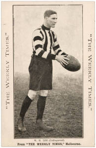 c1910 Weekly Times "Victorian Footballers Postcard" - W.H.Lee (Collingwood). G/VG.