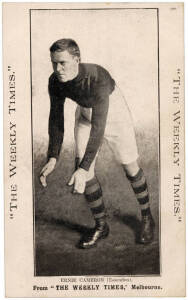 c1910 Weekly Times "Victorian Footballers Postcard" - Ernie Cameron (Essendon). G/VG.