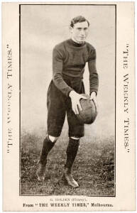 c1910 Weekly Times "Victorian Footballers Postcard" - G.Holden (Fitzroy). G/VG.