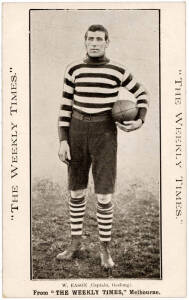 c1910 Weekly Times "Victorian Footballers Postcard" - W.Eason (Captain, Geelong). G/VG.