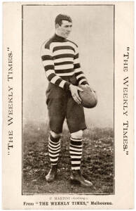 c1910 Weekly Times "Victorian Footballers Postcard" - P.Martini (Geelong). G/VG.