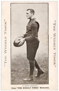 c1910 Weekly Times "Victorian Footballers Postcard" - R.Monk (Melbourne). G/VG.