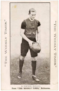 c1910 Weekly Times "Victorian Footballers Postcard" - H.Tompkins (Melbourne). G/VG.