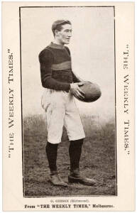 c1910 Weekly Times "Victorian Footballers Postcard" - G.Gibson (Richmond). G/VG.