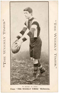 c1910 Weekly Times "Victorian Footballers Postcard" - W.Eicke (St.Kilda). G/VG.