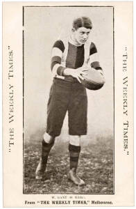 c1910 Weekly Times "Victorian Footballers Postcard" - W.Gant (St.Kilda). G/VG.