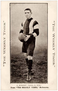 c1910 Weekly Times "Victorian Footballers Postcard" - G.Morrisey (Captain, St.Kilda). G/VG.