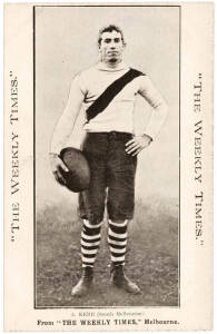 c1910 Weekly Times "Victorian Footballers Postcard" - A.Kerr (South Melbourne). G/VG.