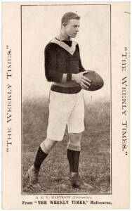 c1910 Weekly Times "Victorian Footballers Postcard" - A.E.V.Hartkopf (University). G/VG. [A fine cricketer who played for Victoria 1911-28 & one Test in 1925].