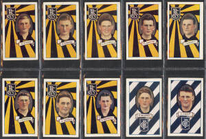 1933 Allens "League Footballers" (Striped Colours), complete from Nos.1-54 & 71-72. Mainly G/VG.