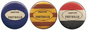 c1960s Protype Footballs "VFL Colours Badges", part set [3/12] - Carlton, Hawthorn & St.Kilda.