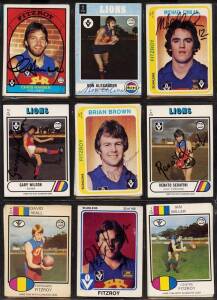 c1975-2009 football cards, with 60 signed. Fair/G.