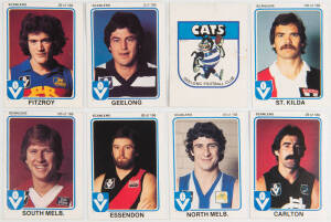 1981 Scanlens "Footballers", almost complete set [166/168], plus Checklists [12/12]. Mainly G/VG.