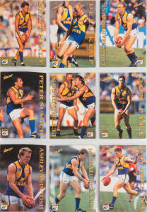 1995 Select "AFL Series 1" [250]; plus "All Australian" [21], "StatSmasher" [5], "Tribute Card" [4], "Jason Dunstall Legend" & "Gary Ablett Signature Card" with redemption. G/VG.