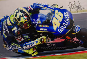 VALENTINO ROSSI, large signed photograph, limited edition 52/100, size 81x51cm.