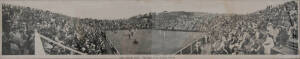 1919 DAVIS CUP: Panoramic picture "1919 Davis Cup. The Start of the Doubles Match", showing Australia's Gerald Patterson & Norman Brookes on their way to Australia winning the Davis Cup, framed & glazed, overall 105x30cm.