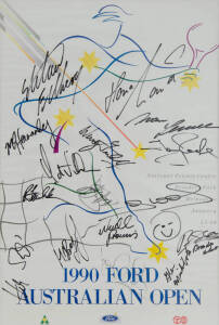 TENNIS POSTERS: 1990 Australian Open poster with 17 signatures; 1993 Australian Open poster with 27 signatures; "adidas" poster signed by Steffi Graf.