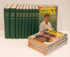 "WISDEN CRICKET MONTHLY", 1979-89 in 9 bound volumes, plus loose issues to 2009 in two cartons.